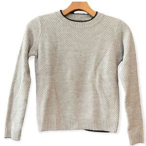 Blanc NYC Sz NWT MD Girls Gray Wool Crew Chunky Knit Pullover Sweater